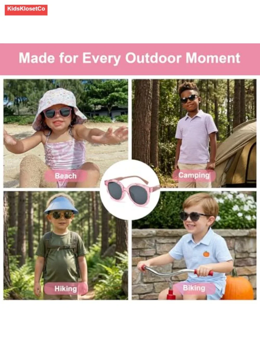 Kids TR90 Round Polarized Sunglasses UV400 Flexible Frame Ages 3-8